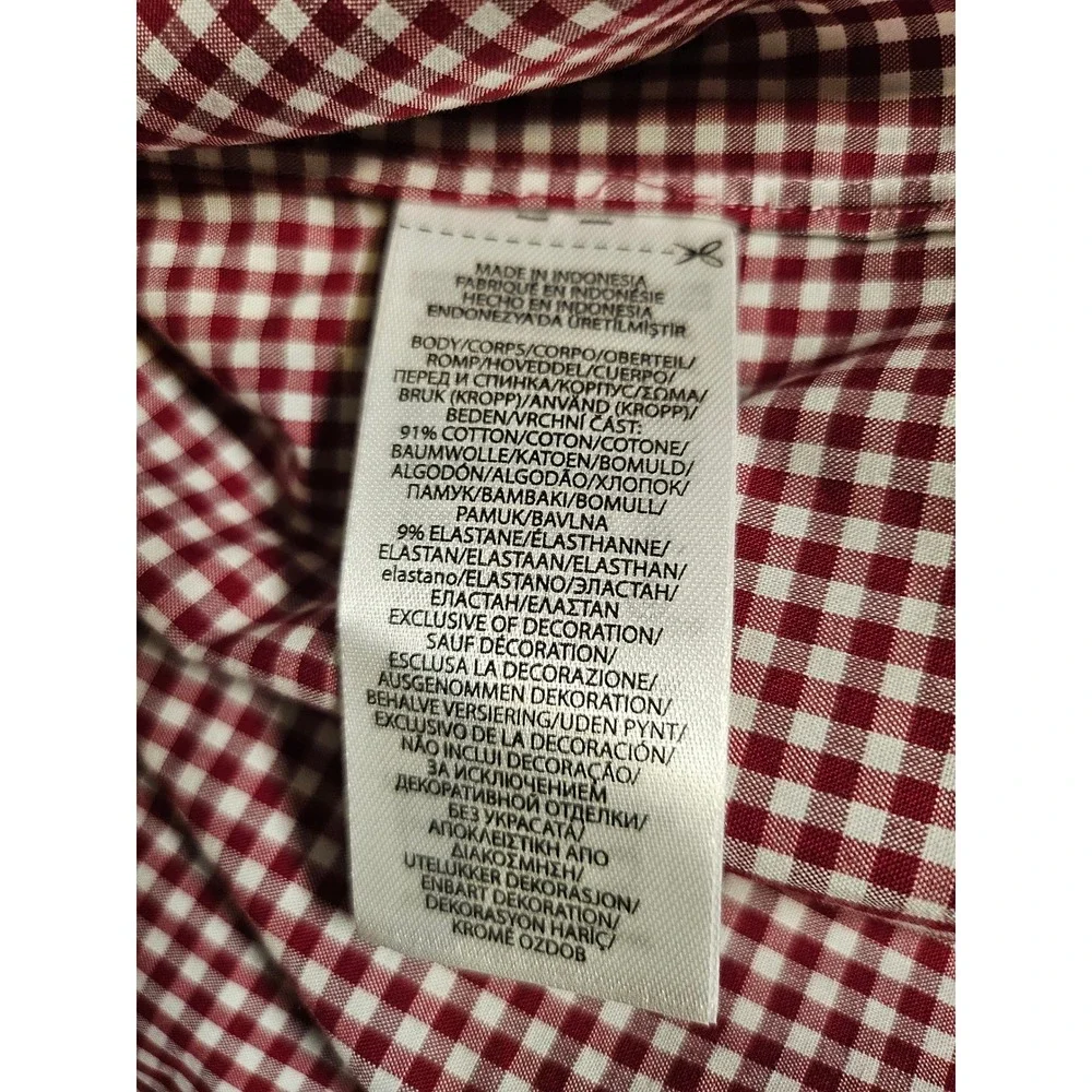 Polo Ralph Lauren Button Down Men 3XB Burgundy Gingham Stretch Long Sleeve Shirt - Picture 7 of 10
